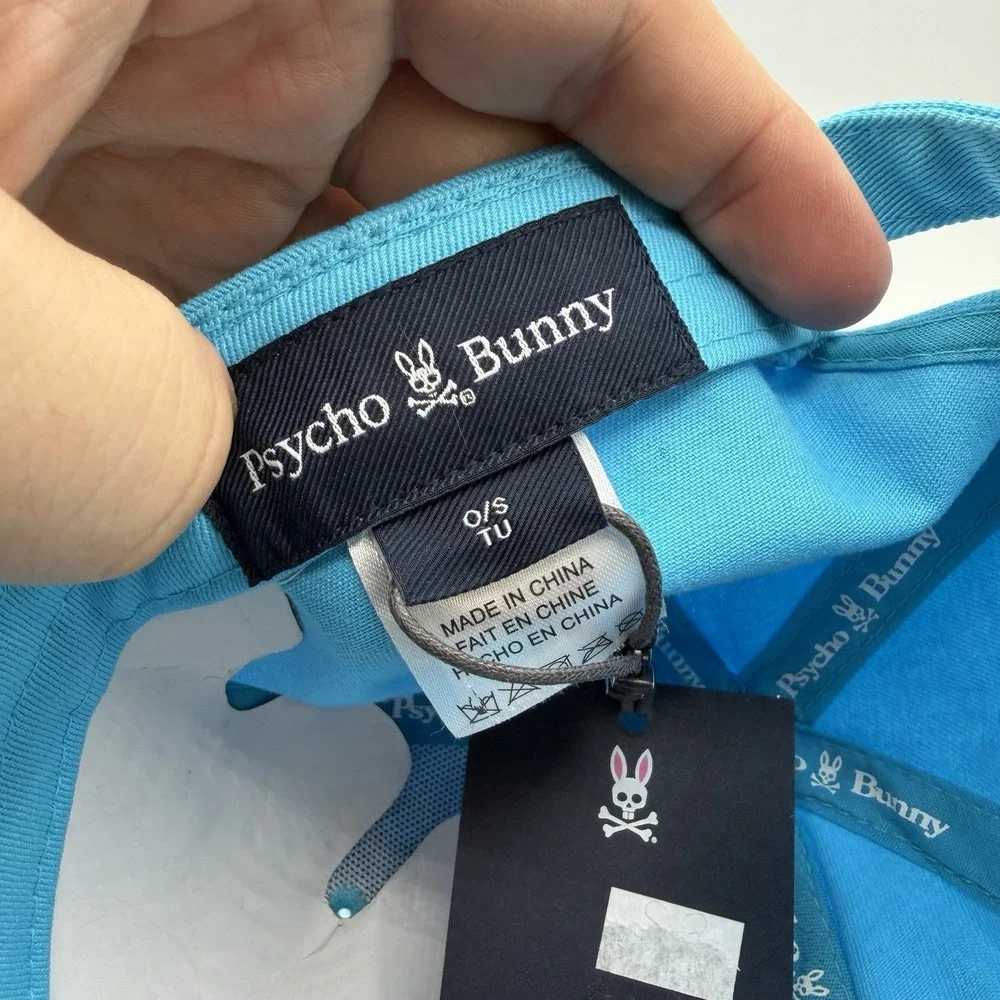 Psycho Bunny Louise Hat KIDS Strapback Adjustable‎ Aquarius Blue O/S Unisex NWT